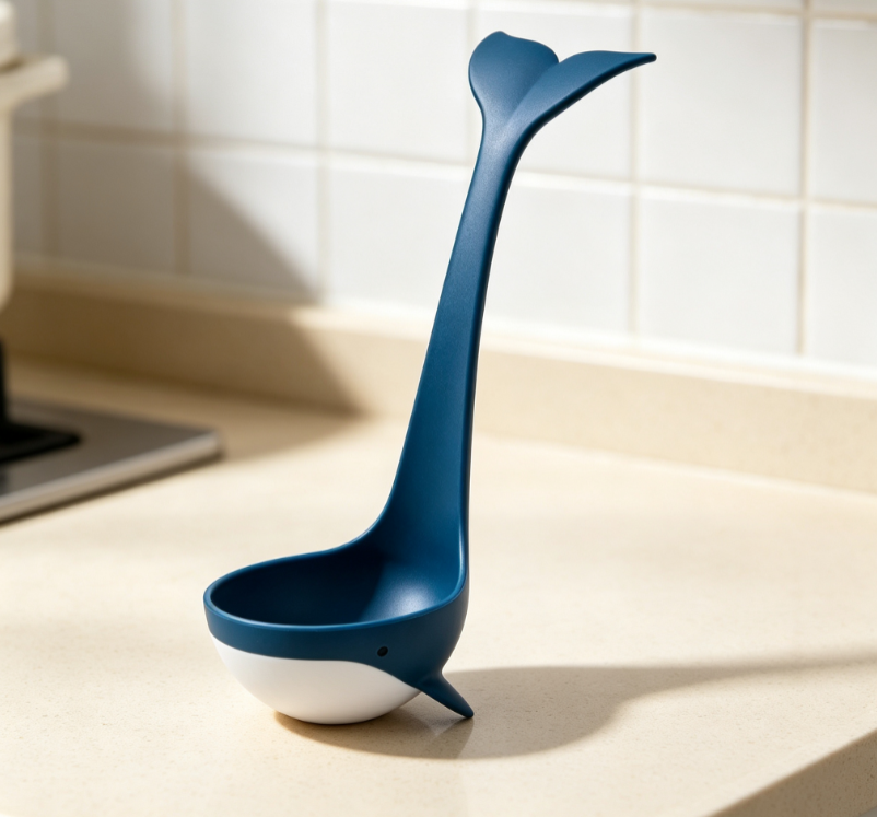 Creative Whale-Shaped Self-Standing Soup Ladle
