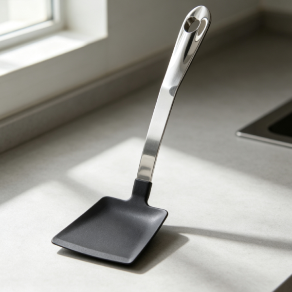 Stainless Steel Handle Silicone Spatula, Non-stick Pan Protector, High-Temperature Resistant Spatula for Household Use