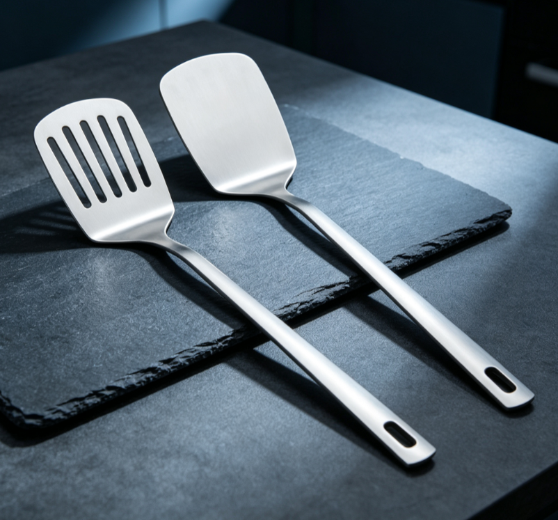 Original Color Stainless Steel Spatula Two-Piece Set - Image 2
