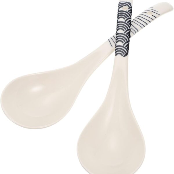 Ceramic Soup Ladle Set (2 Pieces), Special Stirring and Serving Spoons for Hot Pot, Suitable for Non-stick Pans