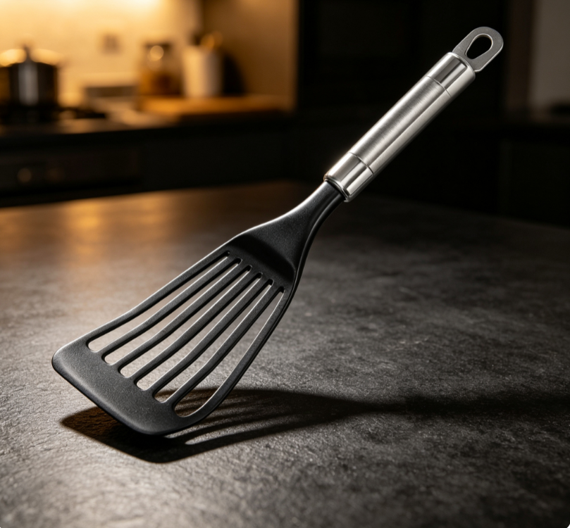 High-Temperature Resistant Nylon Scraper, Household Long-Handled Stir-Frying Spatula with Stainless Steel Handle - Image 2