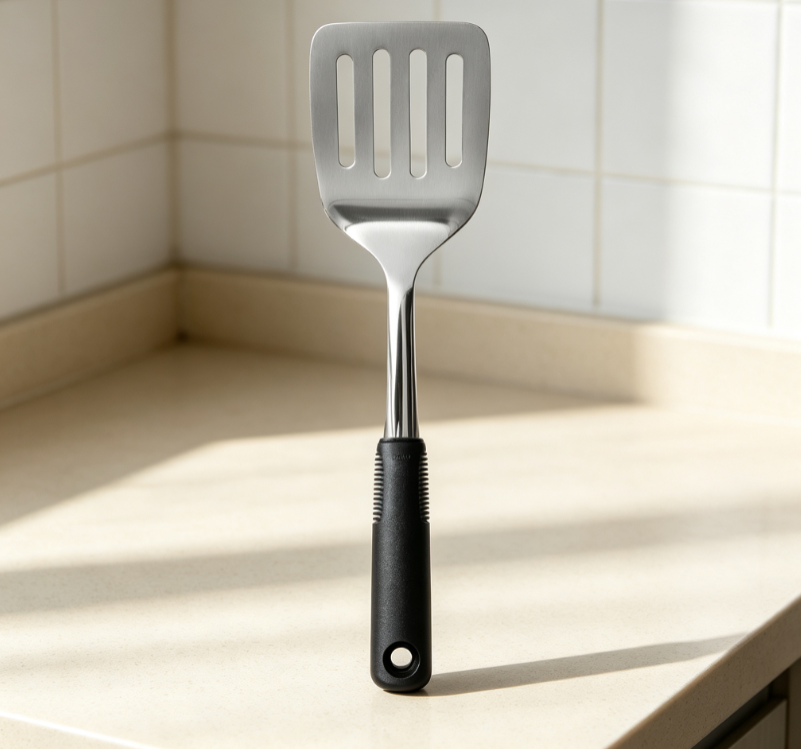 Thickened Stainless Steel Long Handle Scraper, Household Heat-Insulated Non-Slip Handle for Stir-Frying and Frying - Image 2