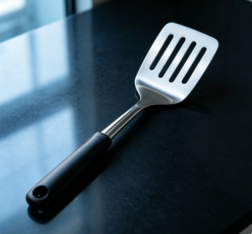 Thickened Stainless Steel Long Handle Scraper, Household Heat-Insulated Non-Slip Handle for Stir-Frying and Frying