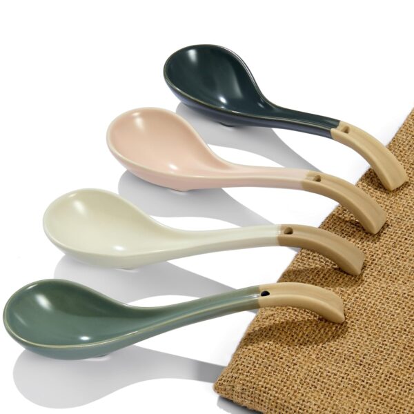 Long-Handled Non-Slip Ceramic Soup Ladle, Household Noodle Soup Ladle
